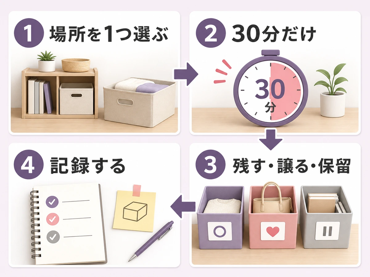 場所固定の生前整理を30分で進める確認フロー