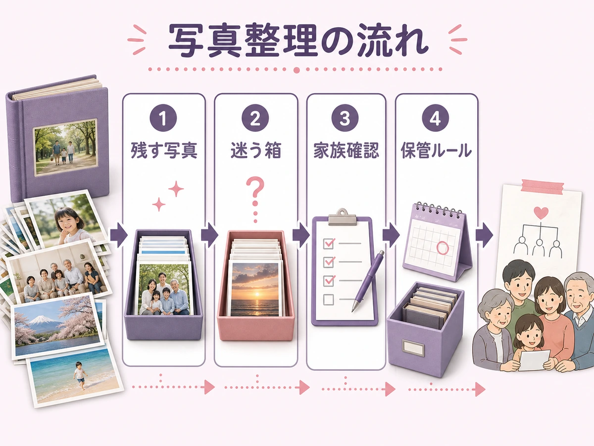 生前整理で写真を残すか迷う時の仕分けフロー
