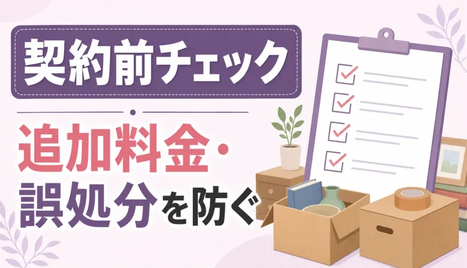 遺品整理の契約前チェックで追加料金と誤処分を防ぐポイント