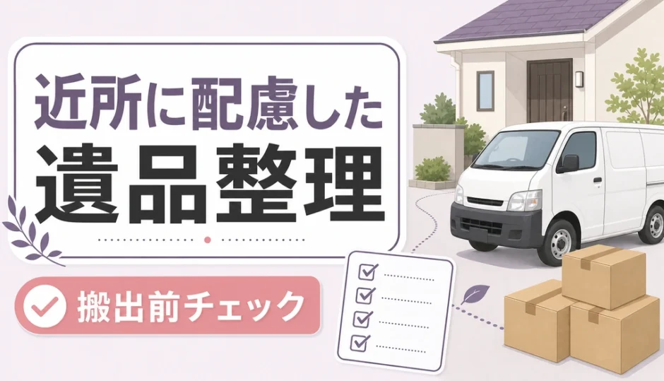 近所に配慮した遺品整理の搬出前チェック