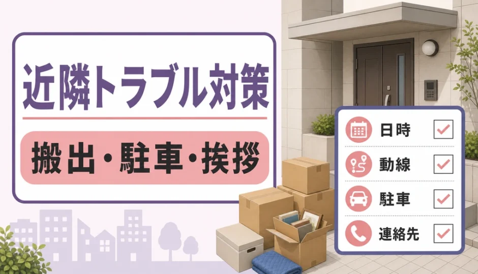 遺品整理の近隣トラブル対策を示すサムネイル