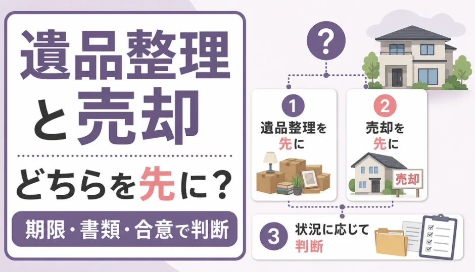 遺品整理と不動産売却の順番を期限・書類・合意で判断する図解