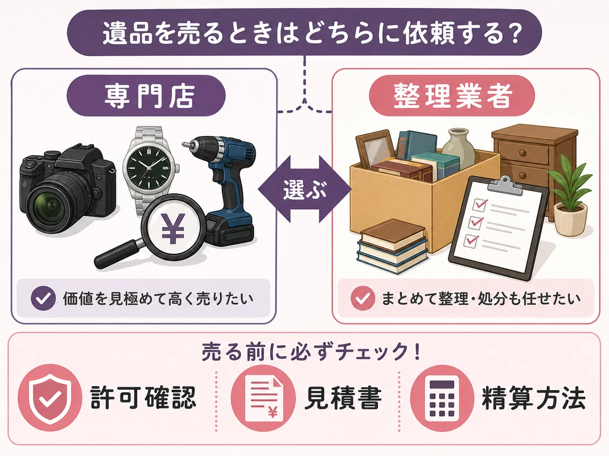 遺品を専門店か整理業者へ依頼する判断と確認項目