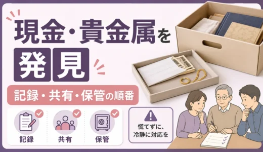 遺品整理で現金・貴金属が出てきた時の保管と分け方