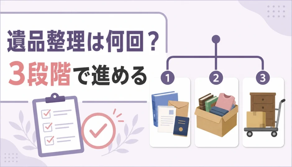 遺品整理を3段階に分けて進める考え方