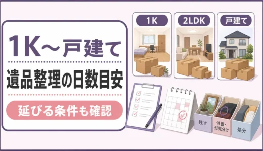 遺品整理にかかる日数｜間取り別の目安と延びる条件