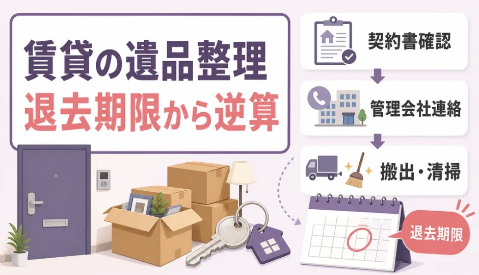 賃貸の遺品整理を退去期限から逆算する手順を示すサムネイル