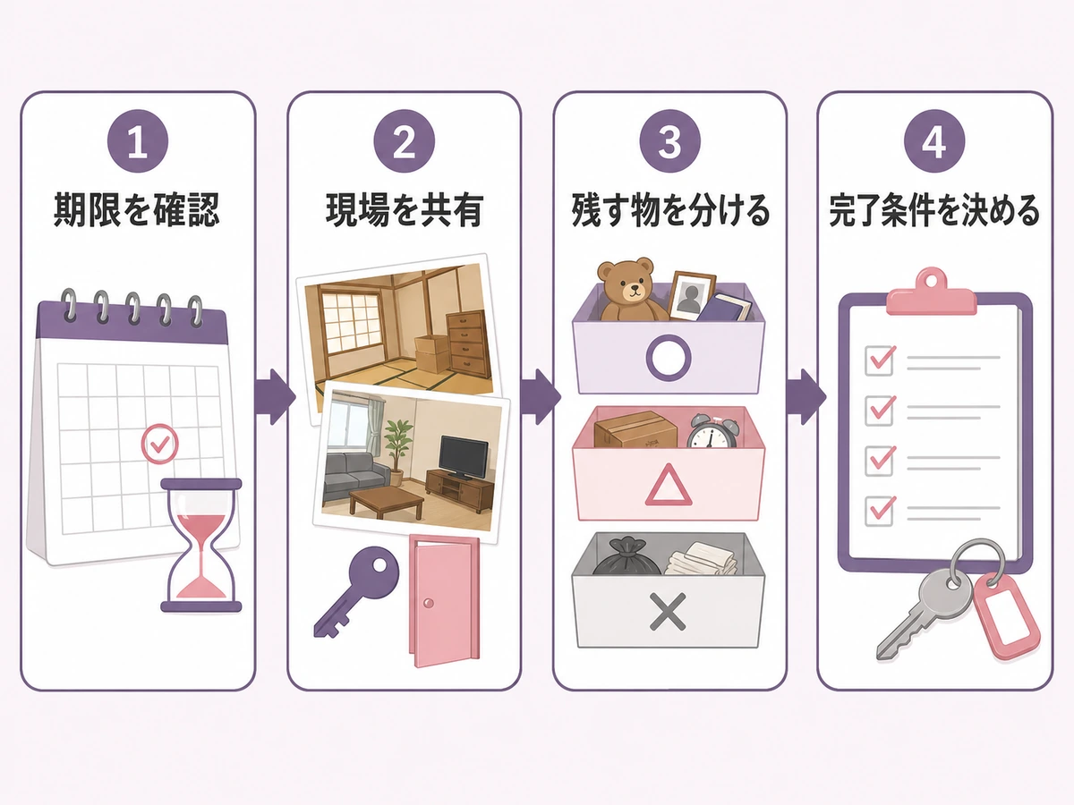 急ぎの遺品整理で期限から完了条件まで確認する順番