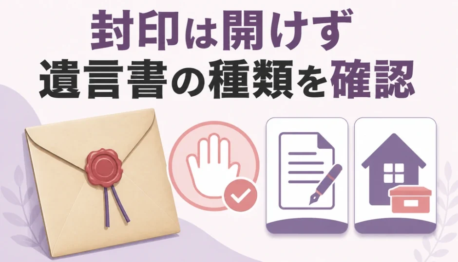 封印のある遺言書を開けずに種類を確認するポイント