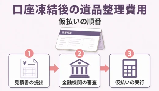 故人の口座凍結後に遺品整理費用を払う方法｜仮払いの上限と手順