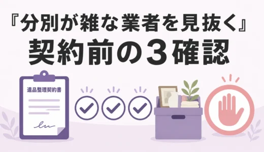 遺品整理で分別が雑な業者を避けるには？契約前・作業中の確認手順