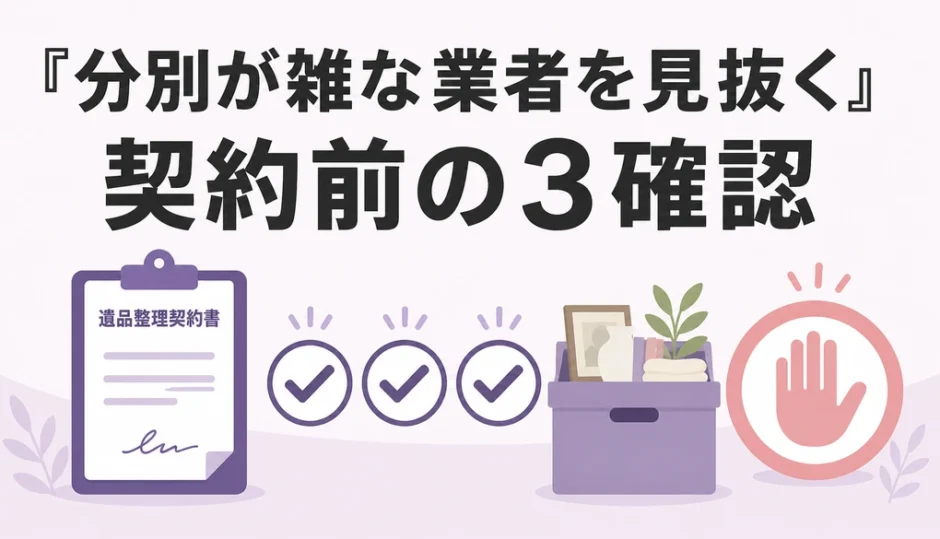 遺品整理で分別が雑な業者を契約前の3項目で見分ける方法