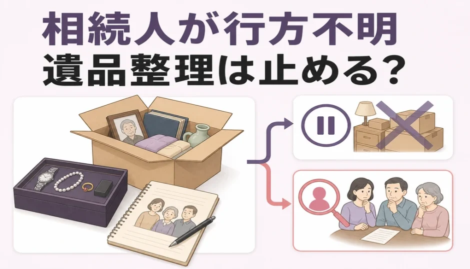 相続人が行方不明のときに遺品整理を止めるか判断するポイント