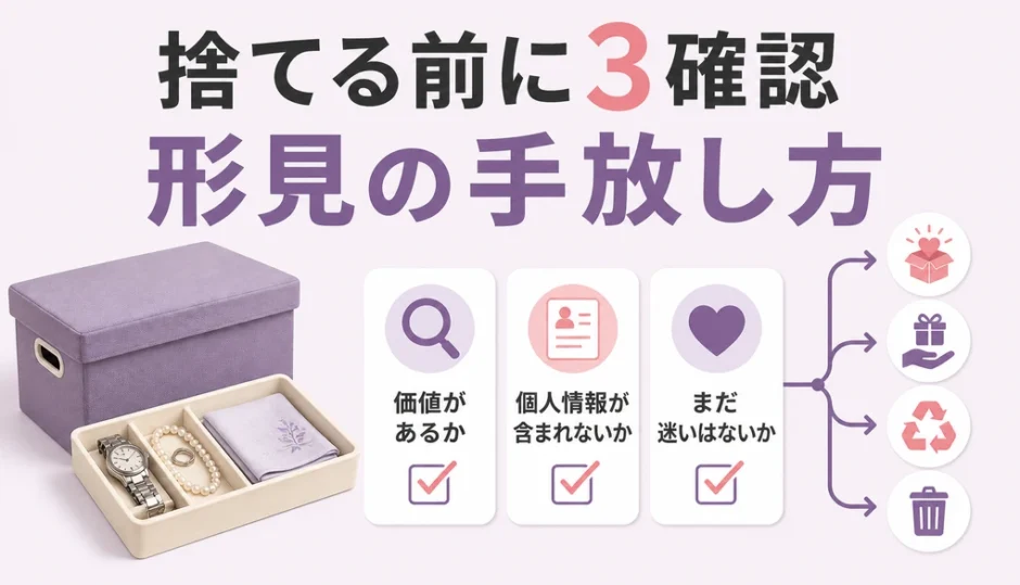 引き取り手のない形見を処分する前の3確認と手放し方
