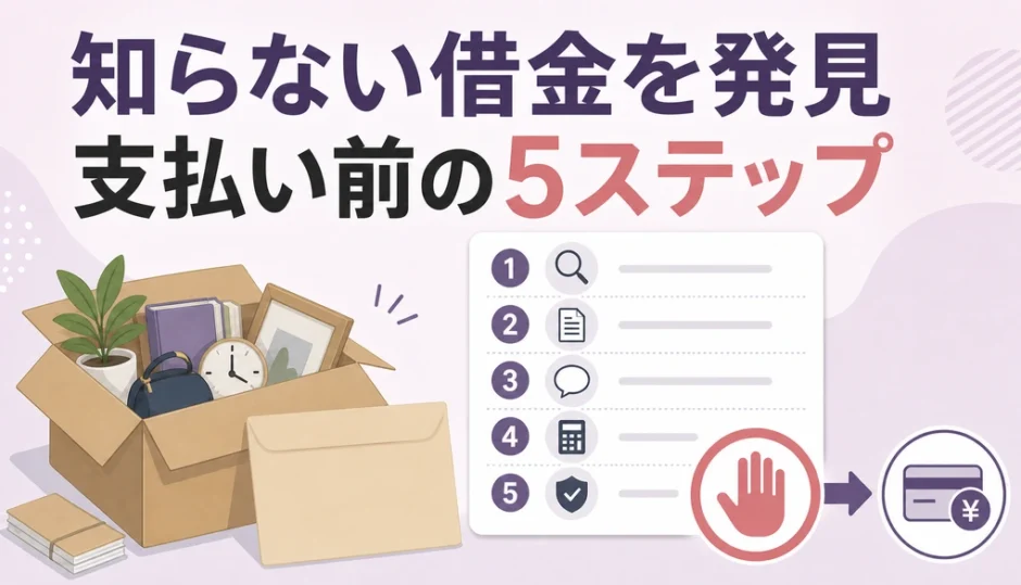 遺品整理後に知らない借金を見つけたときの支払い前の5ステップ